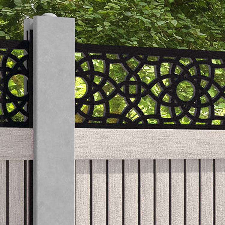 Virtis Ambar Fence Panel - Mid Stone - for existing concrete posts
