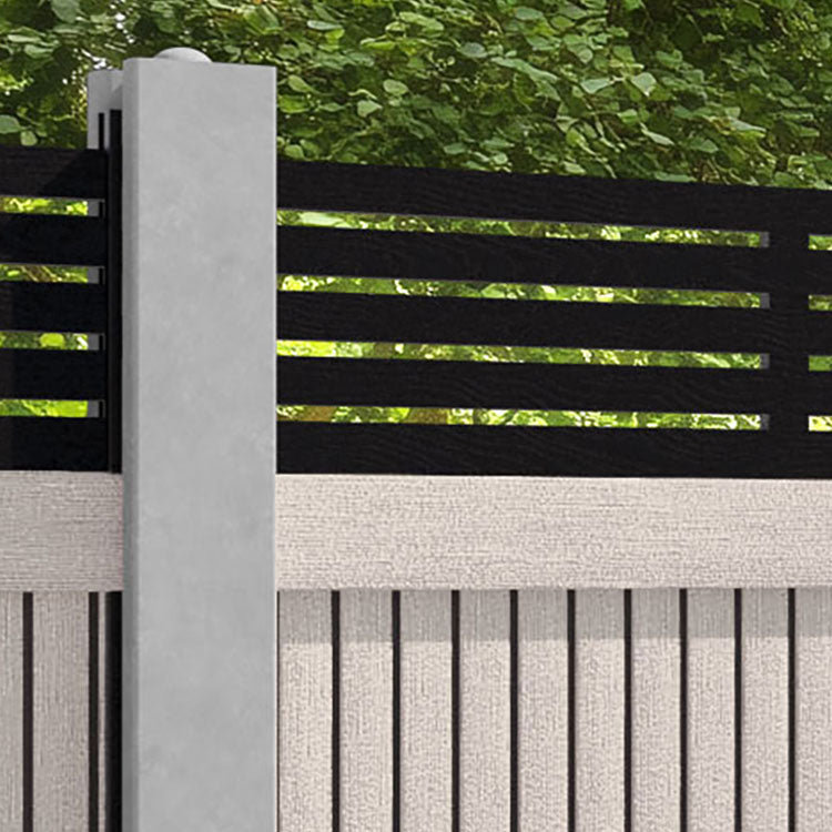 Virtis Aspen Fence Panel - Mid Stone - for existing concrete posts