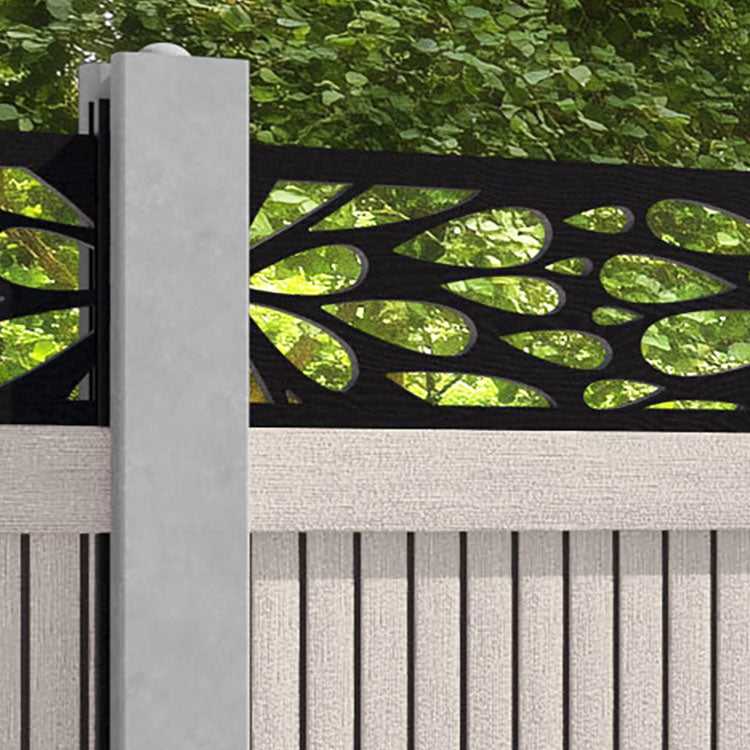 Virtis Blossom Fence Panel - Mid Stone - for existing concrete posts