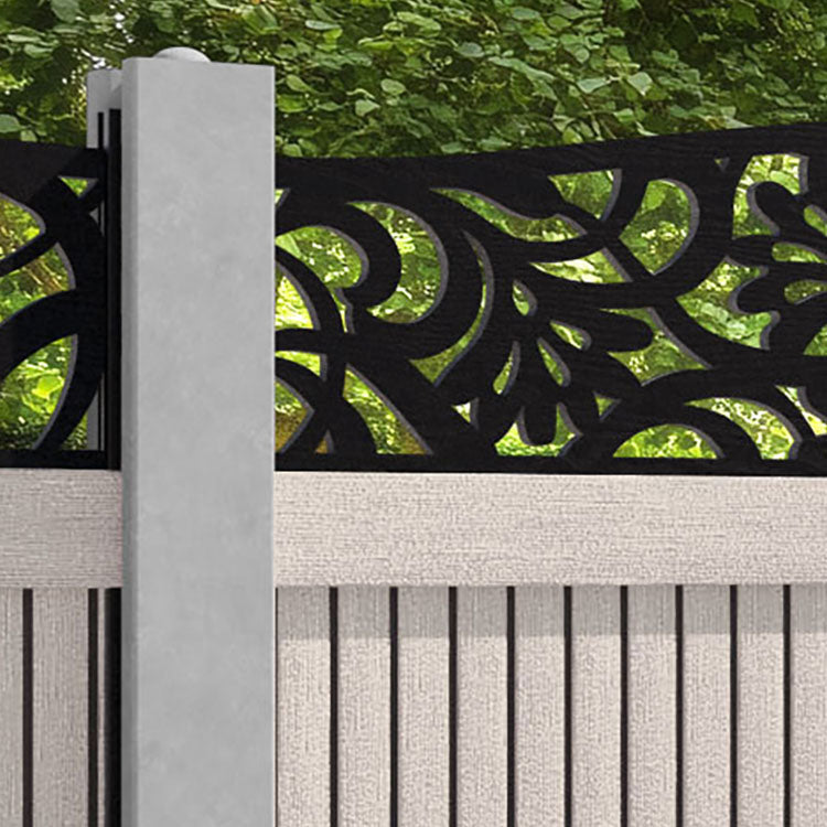 Virtis Heritage Curved Top Fence Panel - Mid Stone - for existing concrete posts