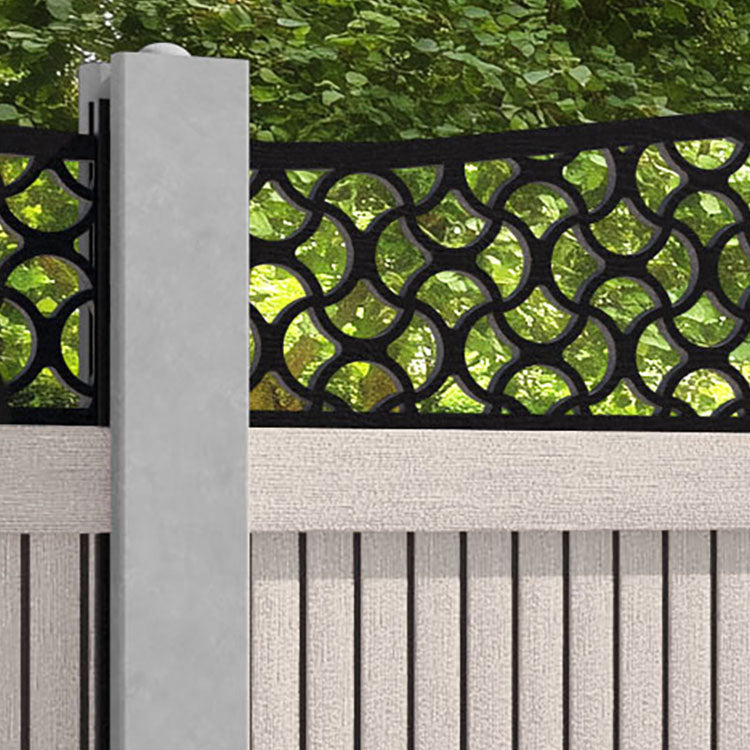 Virtis Vida Curved Top Fence Panel - Mid Stone - for existing concrete posts