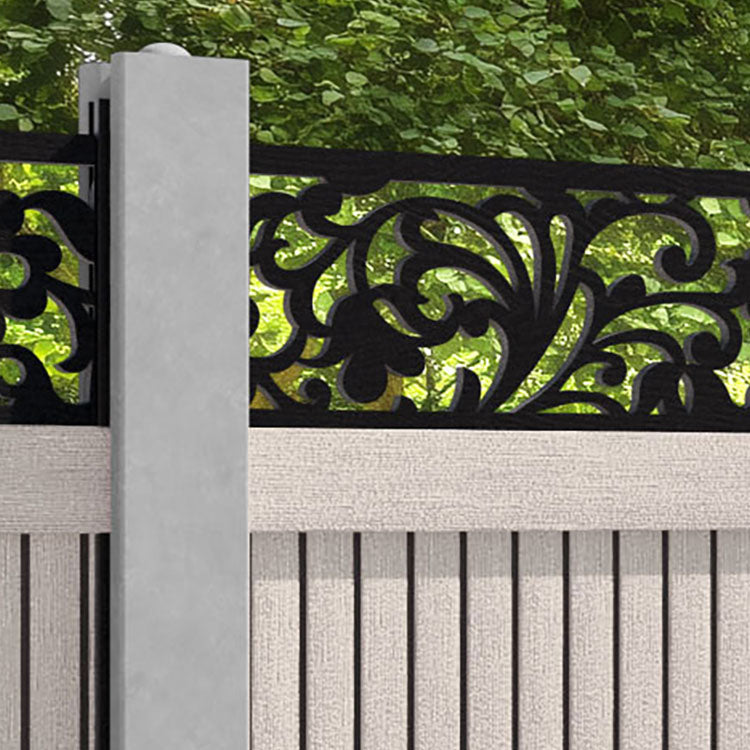 Virtis Eden Fence Panel - Mid Stone - for existing concrete posts