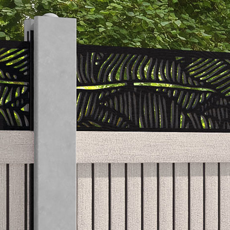 Virtis Feather Fence Panel - Mid Stone - for existing concrete posts