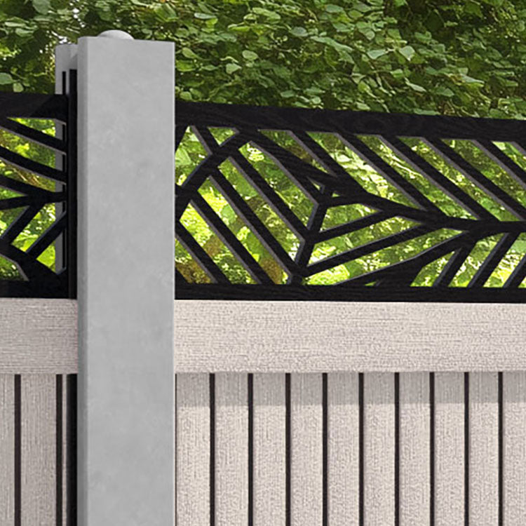 Virtis Habitat Fence Panel - Mid Stone - for existing concrete posts
