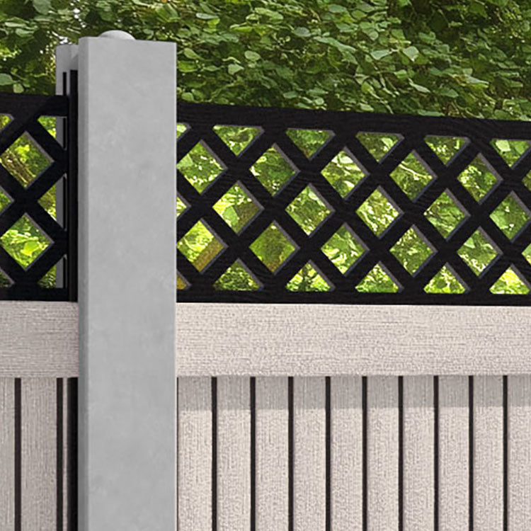 Virtis Hive Fence Panel - Mid Stone - for existing concrete posts