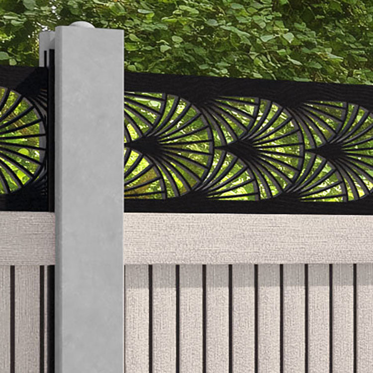 Virtis Laurel Fence Panel - Mid Stone - for existing concrete posts