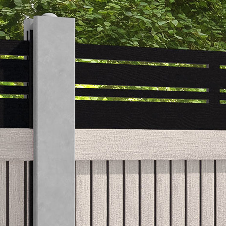 Virtis Linea Fence Panel - Mid Stone - for existing concrete posts