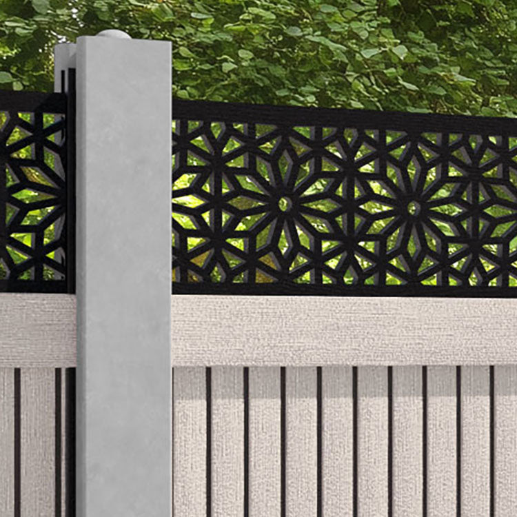 Virtis Narwa Fence Panel - Mid Stone - for existing concrete posts