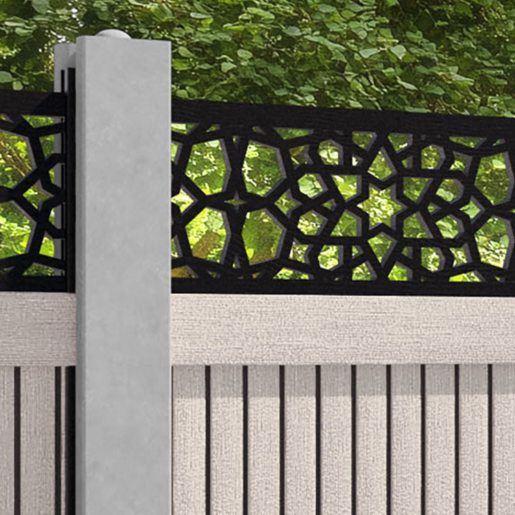 Virtis Nazira Fence Panel - Mid Stone - for existing concrete posts