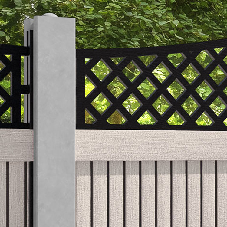 Virtis Oxford Curved Top Fence Panel - Mid Stone - for existing concrete posts