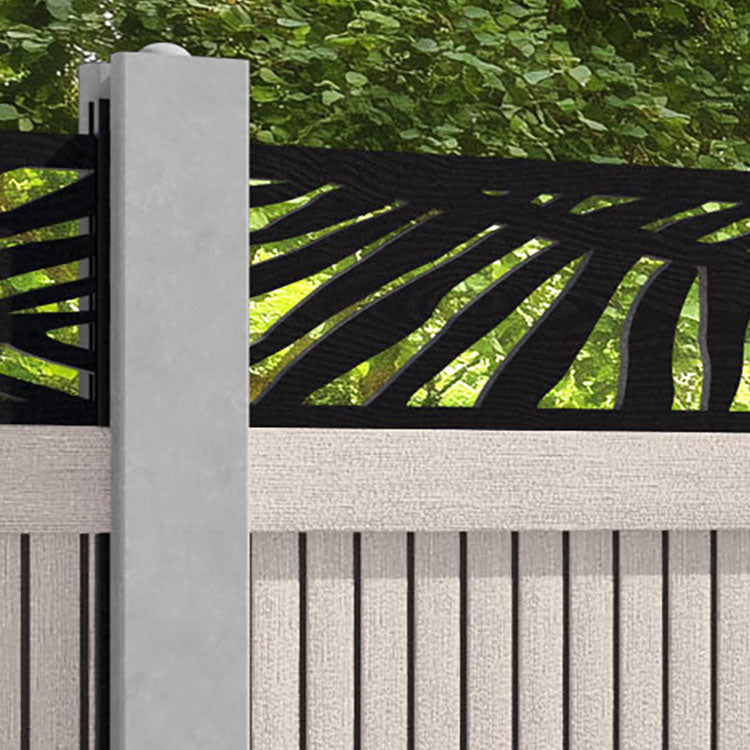 Virtis Palm Fence Panel - Mid Stone - for existing concrete posts