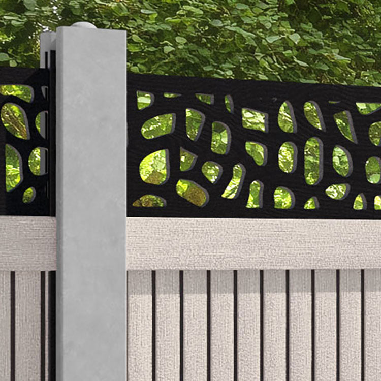 Virtis Pebble Fence Panel - Mid Stone - for existing concrete posts