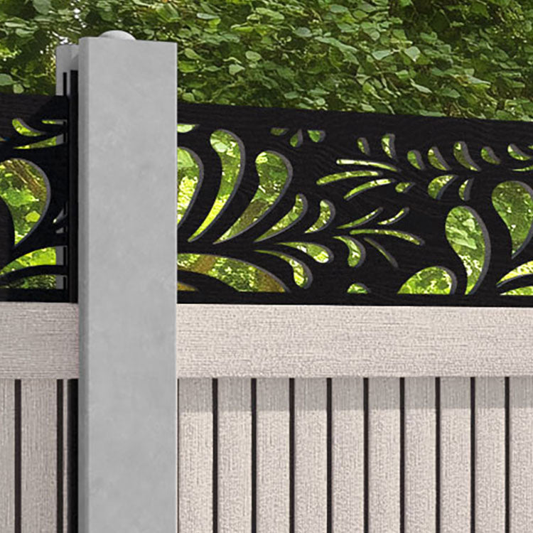 Virtis Petal Fence Panel - Mid Stone - for existing concrete posts