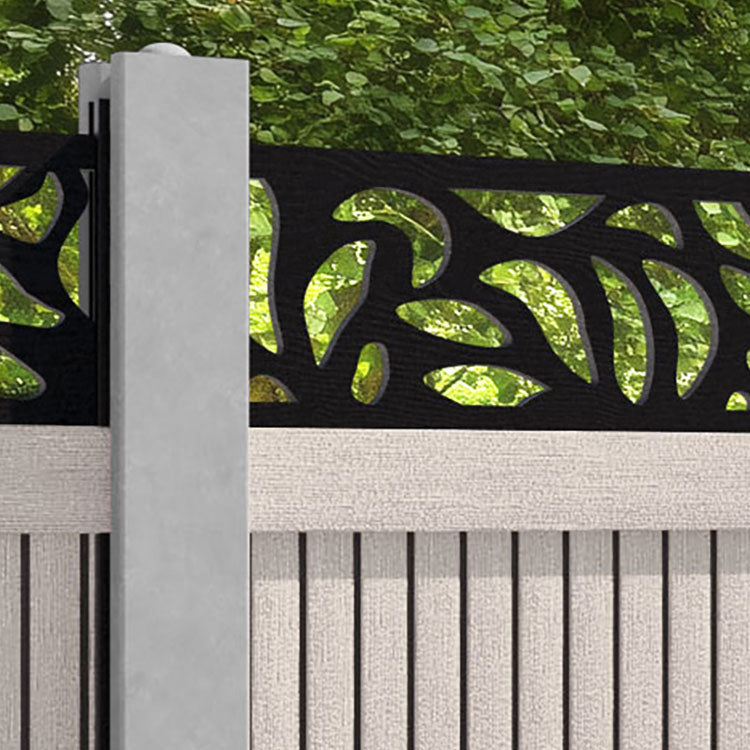 Virtis Plume Fence Panel - Mid Stone - for existing concrete posts