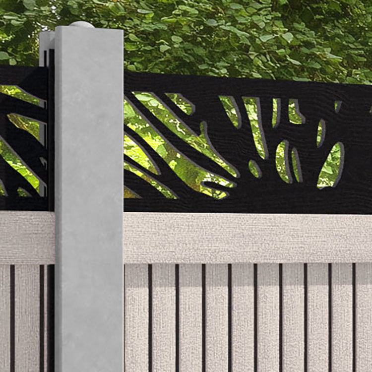Virtis Poppy Fence Panel - Mid Stone - for existing concrete posts