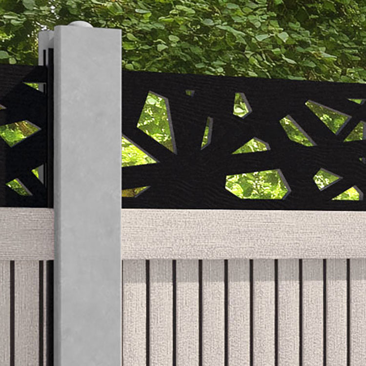 Virtis Prism Fence Panel - Mid Stone - for existing concrete posts