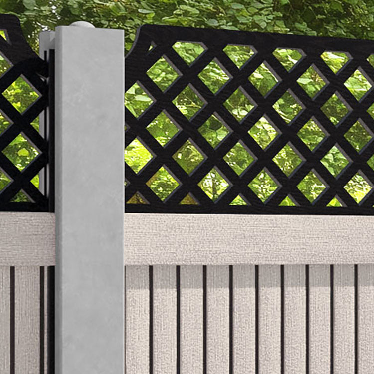 Virtis Regal Hive Fence Panel - Mid Stone - for existing concrete posts