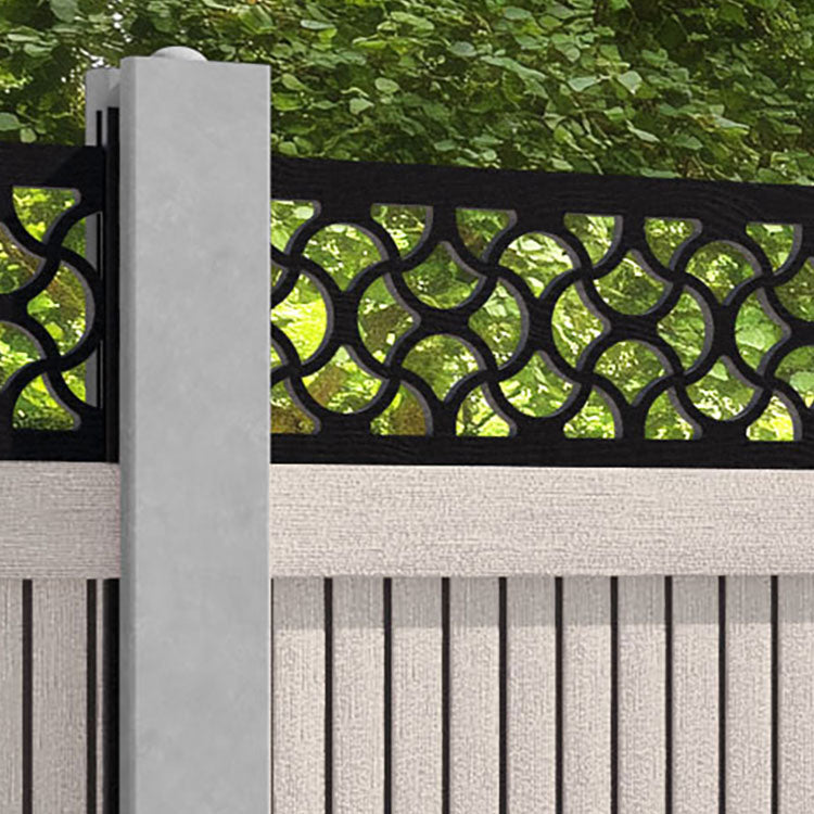Virtis Vida Fence Panel - Mid Stone - for existing concrete posts