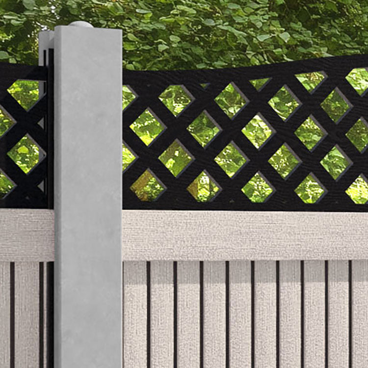 Virtis High Wave Fence Panel - Mid Stone - for existing concrete posts