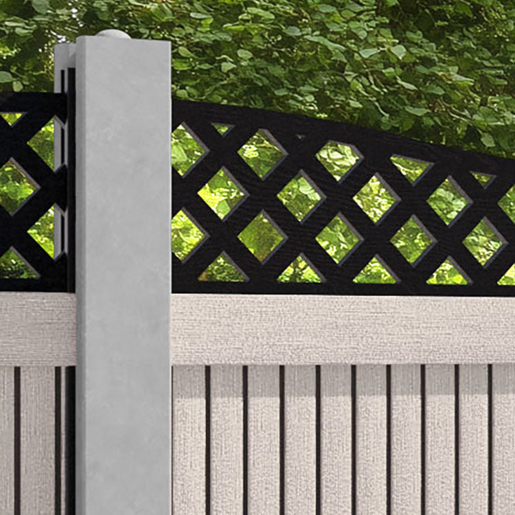 Virtis Low Wave Fence Panel - Mid Stone - for existing concrete posts