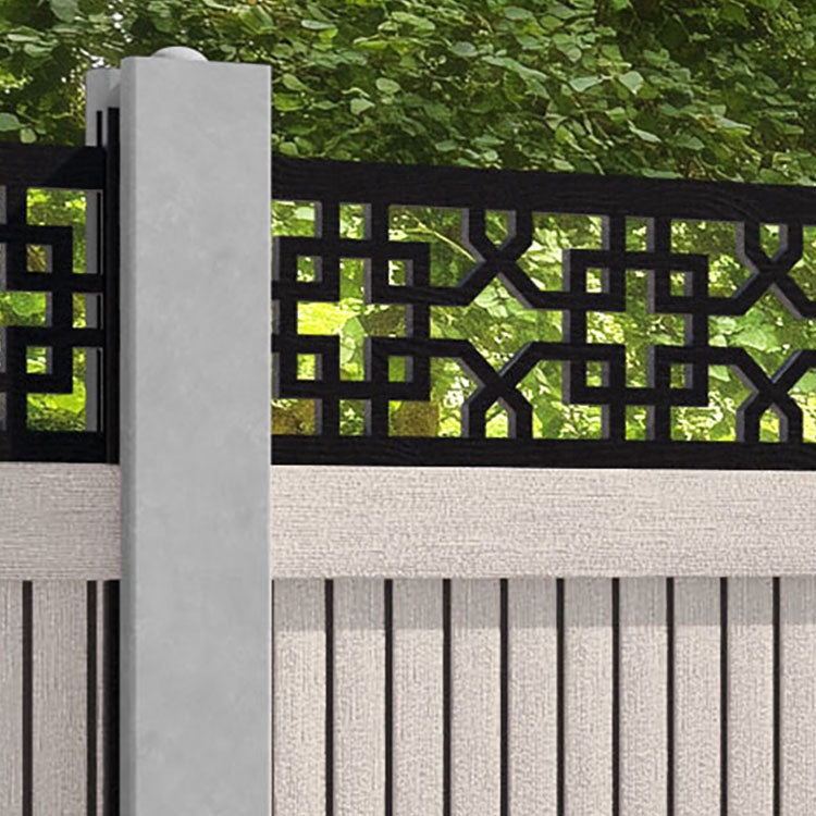 Virtis Zaria Fence Panel - Mid Stone - for existing concrete posts