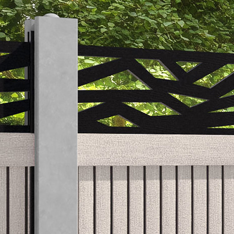 Virtis Zenith Fence Panel - Mid Stone - for existing concrete posts