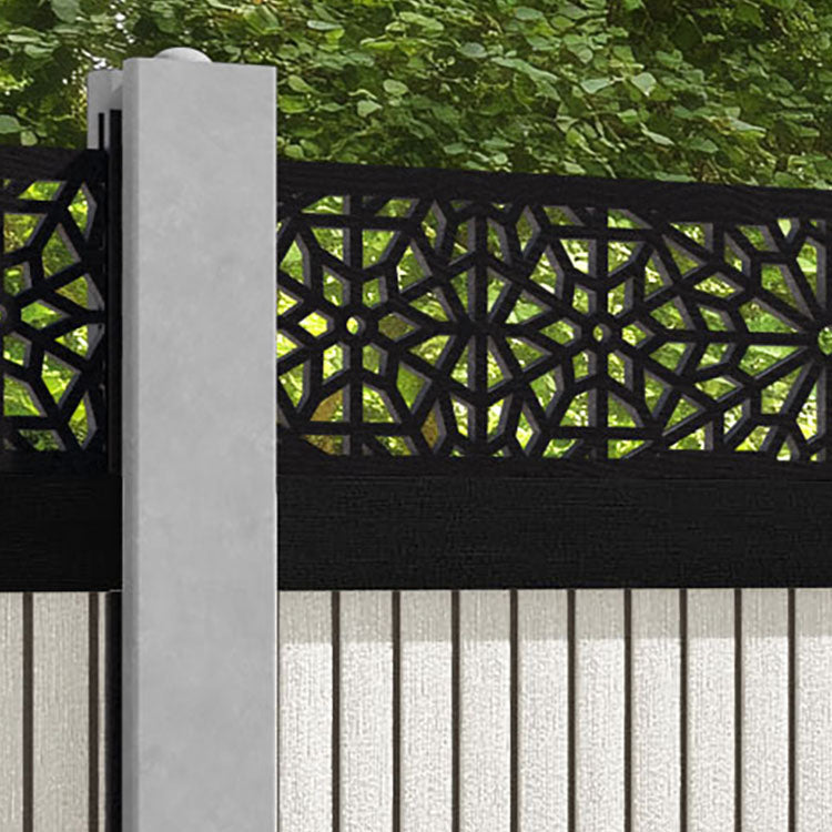 Virtis Alnara Fence Panel - Light Stone - for existing concrete posts
