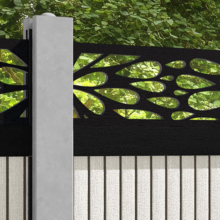 Virtis Blossom Fence Panel - Light Stone - for existing concrete posts