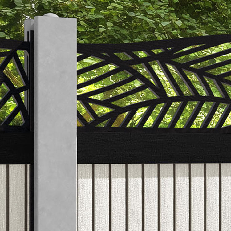 Virtis Habitat Curved Top Fence Panel - Light Stone - for existing concrete posts