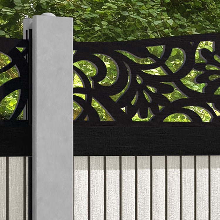 Virtis Heritage Curved Top Fence Panel - Light Stone - for existing concrete posts