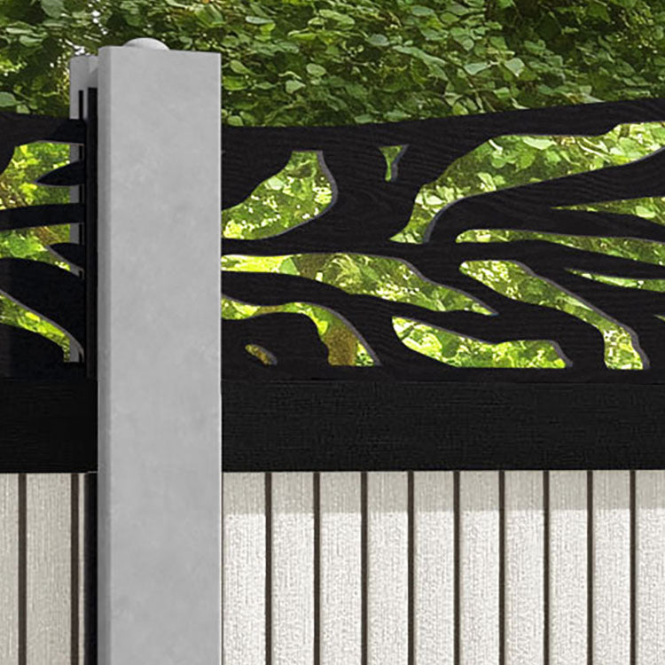 Virtis Malawi Curved Top Fence Panel - Light Stone - for existing concrete posts