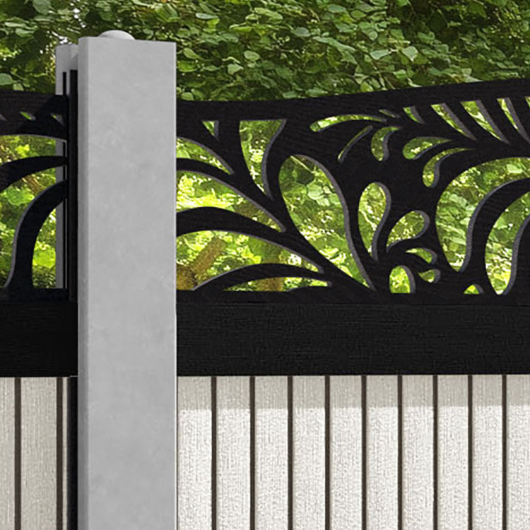 Virtis Petal Curved Top Fence Panel - Light Stone - for existing concrete posts