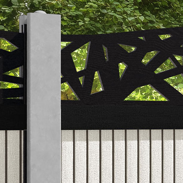 Virtis Prism Curved Top Fence Panel - Light Stone - for existing concrete posts