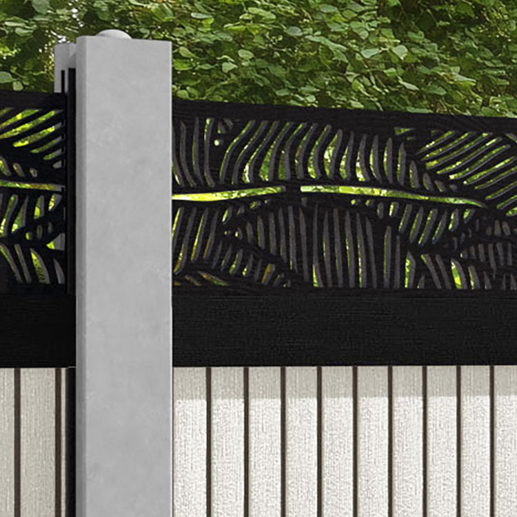 Virtis Feather Fence Panel - Light Stone - for existing concrete posts