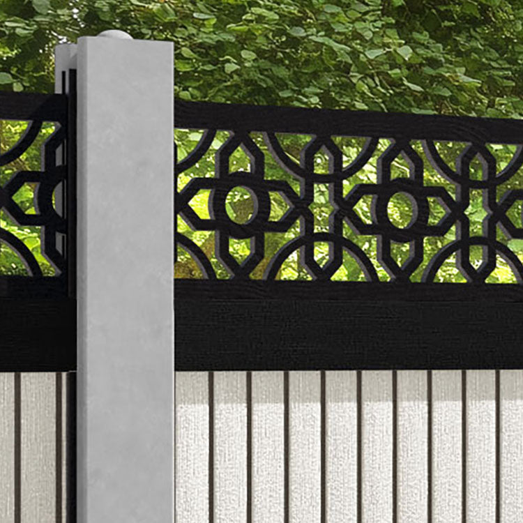 Virtis Nabila Fence Panel - Light Stone - for existing concrete posts