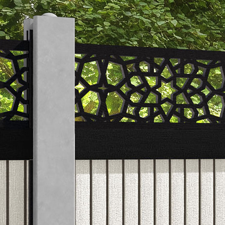 Virtis Nazira Fence Panel - Light Stone - for existing concrete posts