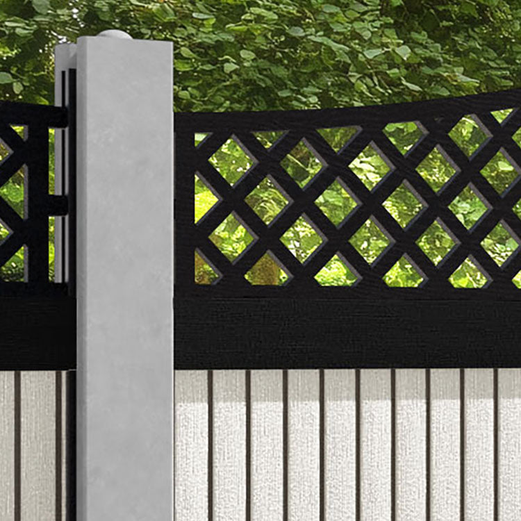 Virtis Oxford Curved Top Fence Panel - Light Stone - for existing concrete posts