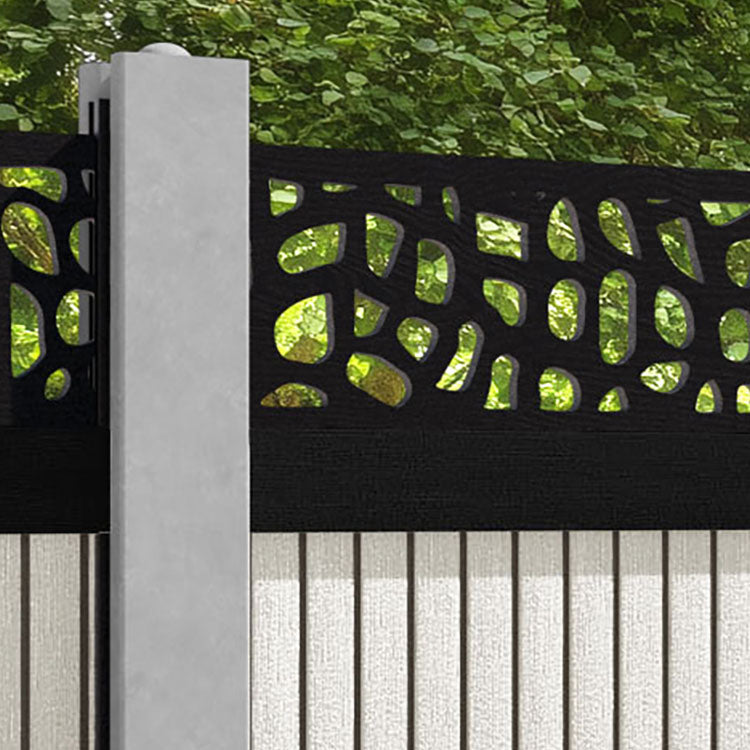 Virtis Pebble Fence Panel - Light Stone - for existing concrete posts