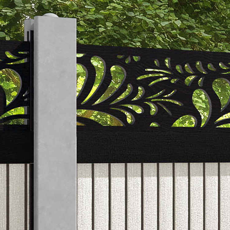 Virtis Petal Fence Panel - Light Stone - for existing concrete posts
