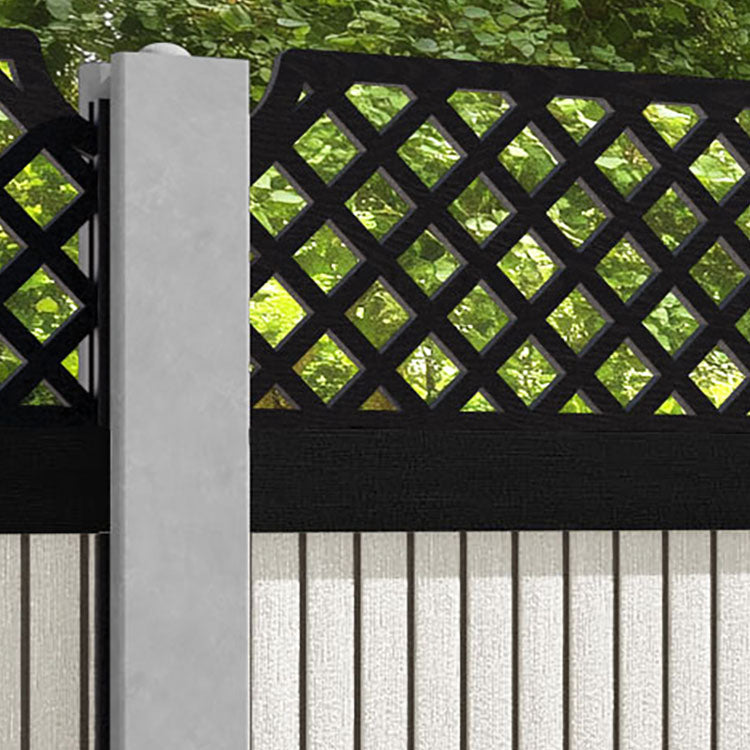 Virtis Regal Hive Fence Panel - Light Stone - for existing concrete posts