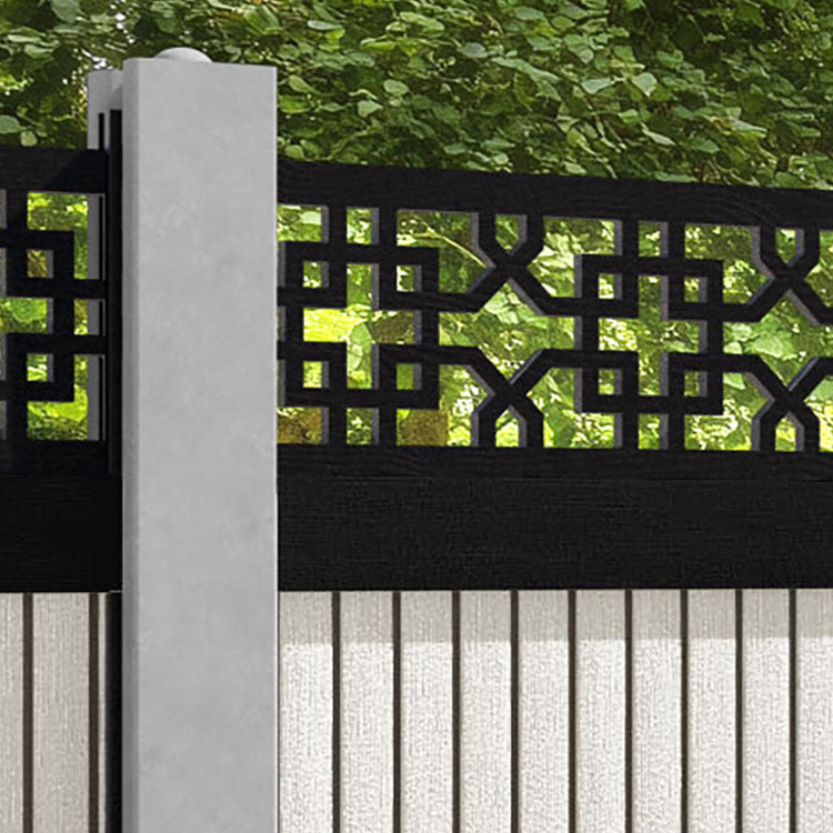 Virtis Zaria Fence Panel - Light Stone - for existing concrete posts