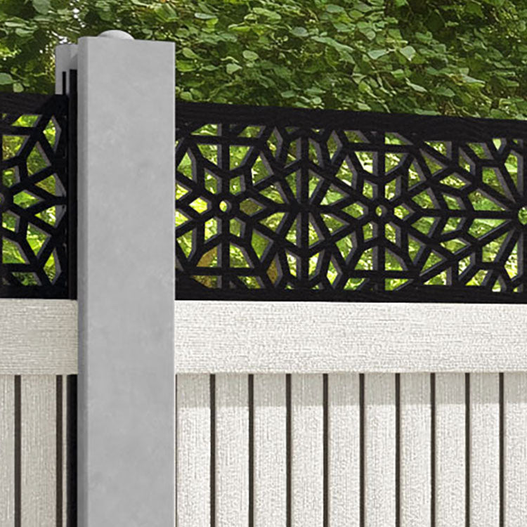 Virtis Alnara Fence Panel - Light Stone - for existing concrete posts
