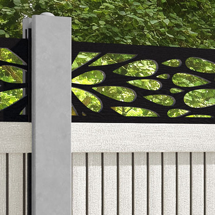 Virtis Blossom Fence Panel - Light Stone - for existing concrete posts