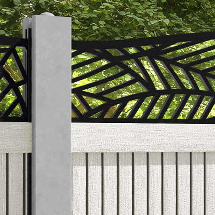 Virtis Habitat Curved Top Fence Panel - Light Stone - for existing concrete posts