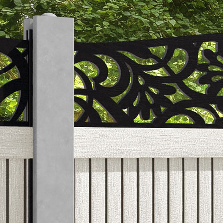 Virtis Heritage Curved Top Fence Panel - Light Stone - for existing concrete posts
