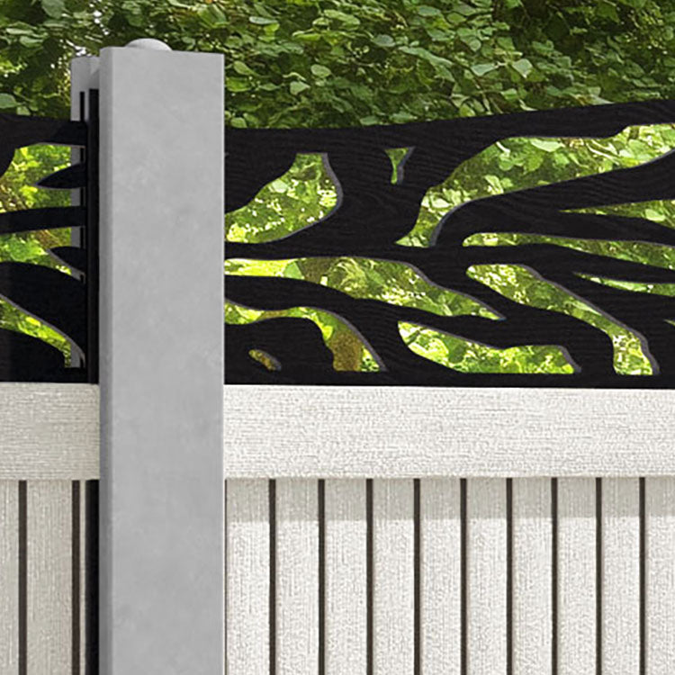 Virtis Malawi Curved Top Fence Panel - Light Stone - for existing concrete posts