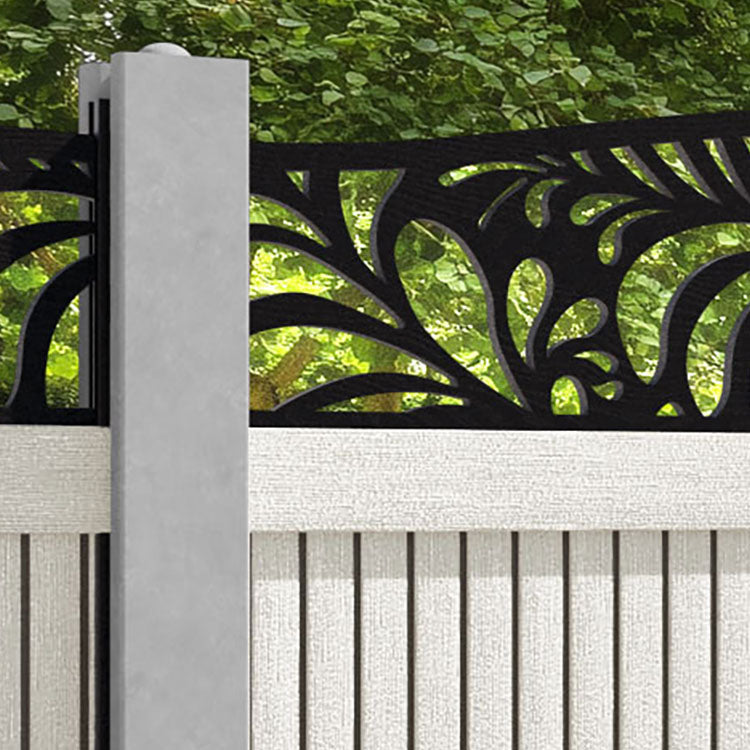 Virtis Petal Curved Top Fence Panel - Light Stone - for existing concrete posts