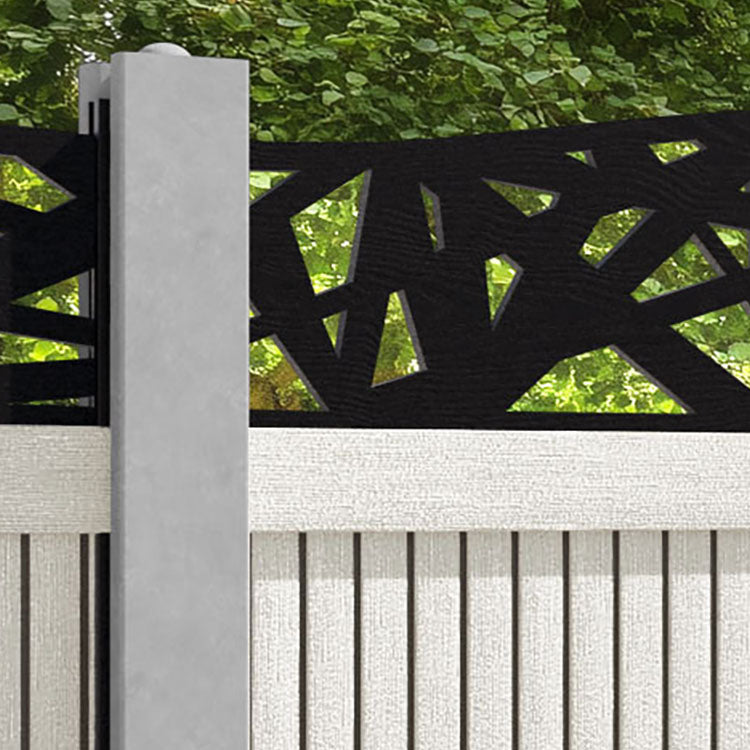 Virtis Prism Curved Top Fence Panel - Light Stone - for existing concrete posts