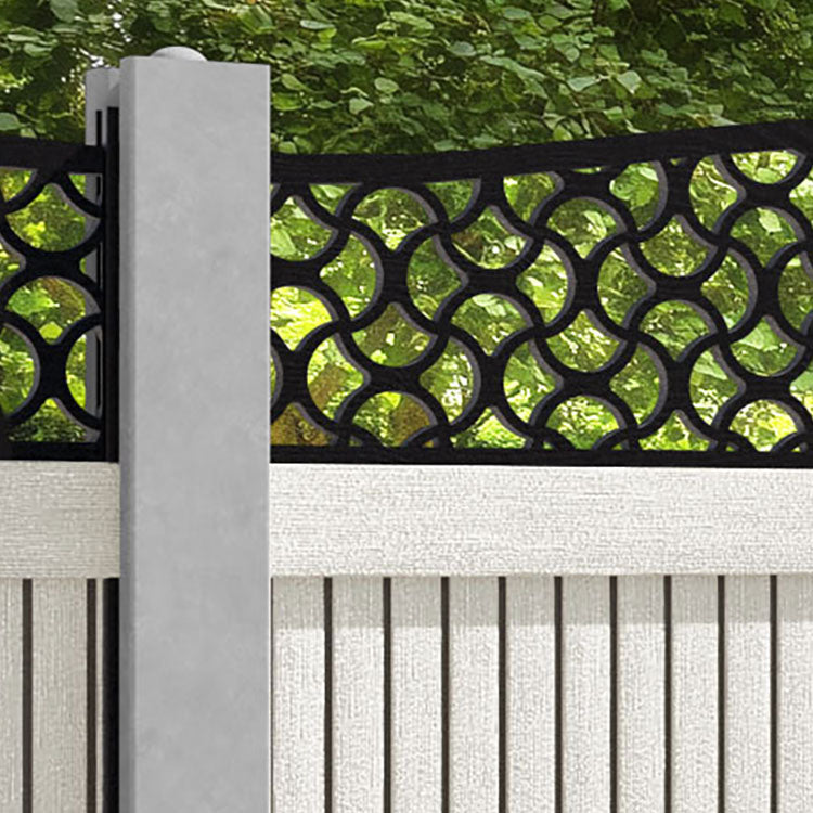 Virtis Vida Curved Top Fence Panel - Light Stone - for existing concrete posts