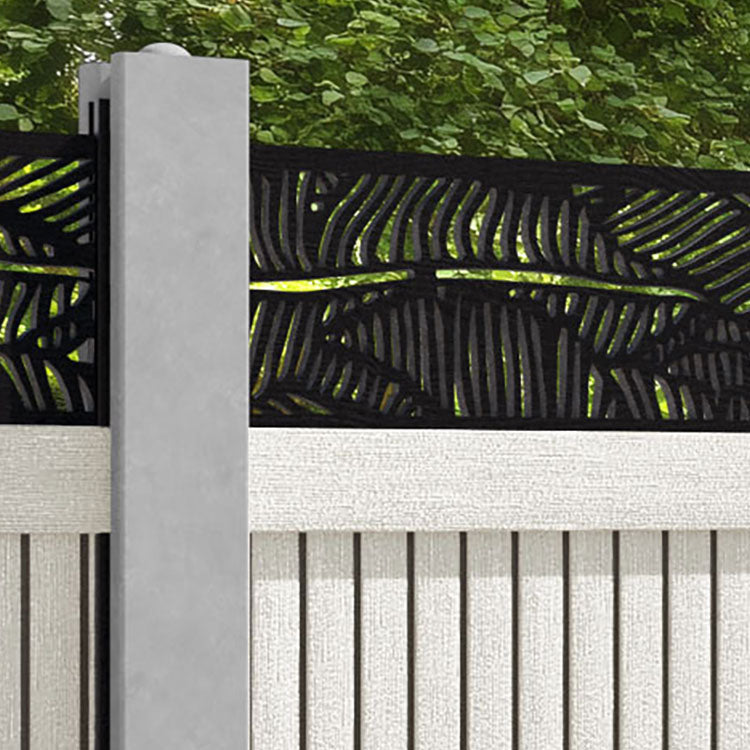 Virtis Feather Fence Panel - Light Stone - for existing concrete posts